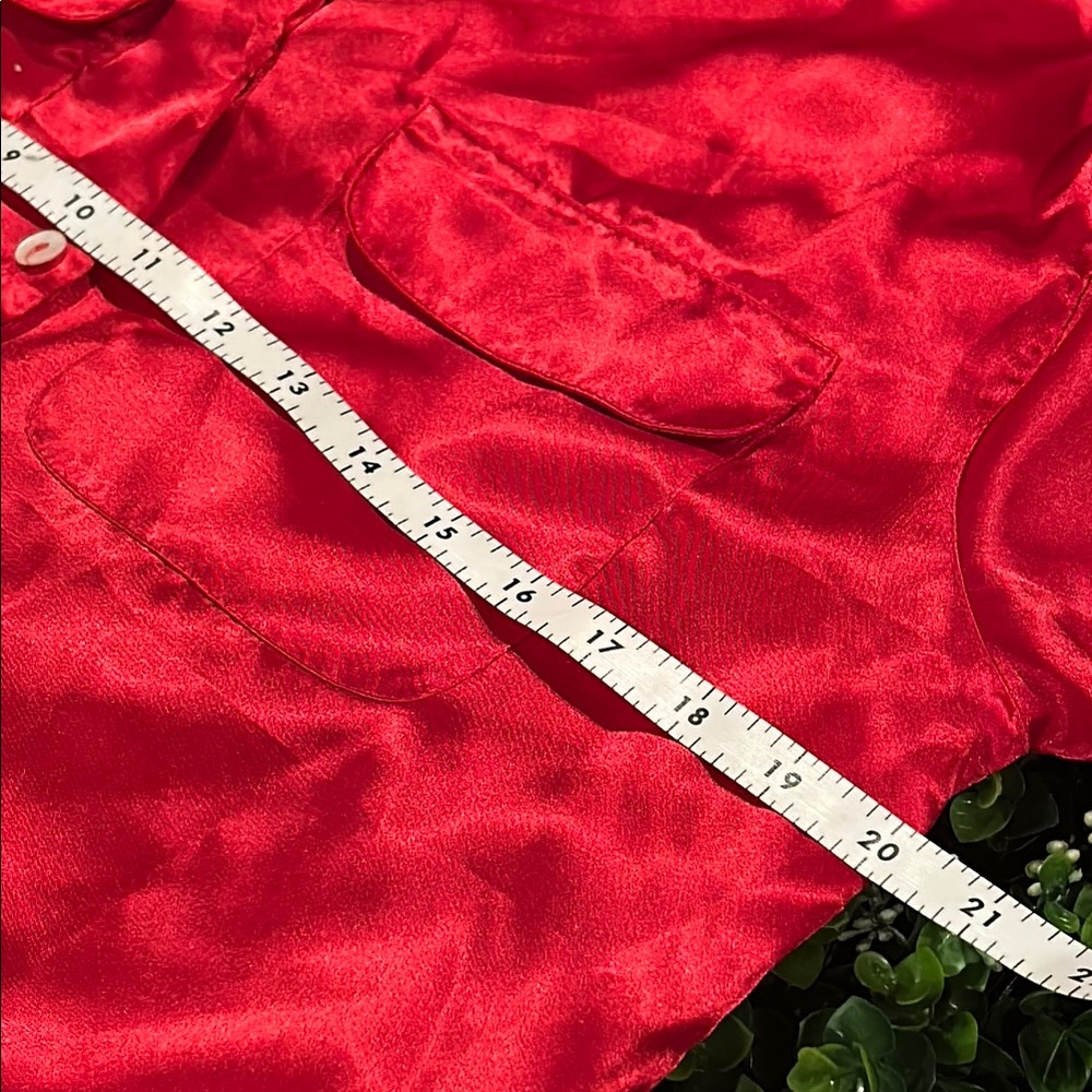 Croft & Barrow Red Satin Blouse - Picture 10 of 11
